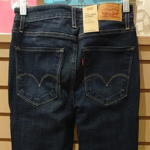Levi's 721 Women's High-Rise Skinny Jeans Blue Story  0 m W25/L30 - Picture 4 of 6